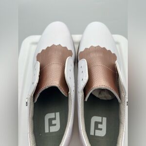 FootJoy Womens FJ Sport Retro Golf Shoes - White/Pink/White 92393